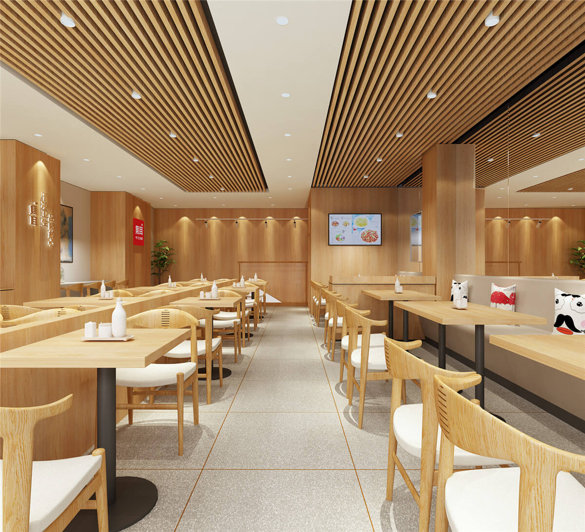 鄭州焦耳中式快餐連鎖萬達店設(shè)計公司裝修案例