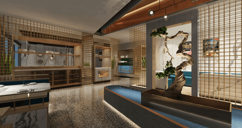 鄭州川道館禪意中餐廳裝修公司設(shè)計案例