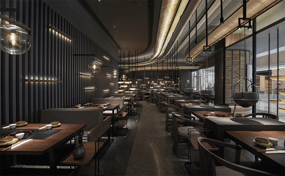 翹腳牛肉火鍋店裝修—盡膳口福餐廳設(shè)計(jì)案例(圖8)