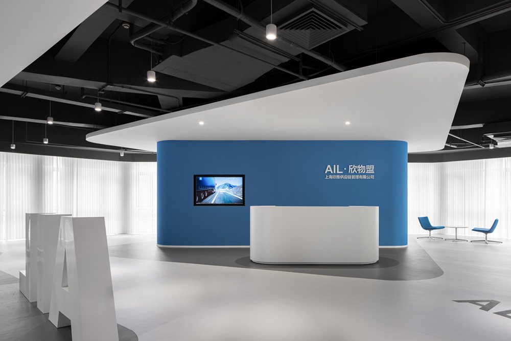 極簡工業(yè)風智慧物流公司辦公室裝修設計案例(圖1)